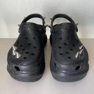 CROCS Shoes Crocs Classic Bae Clog Glitter Black Silver Stud